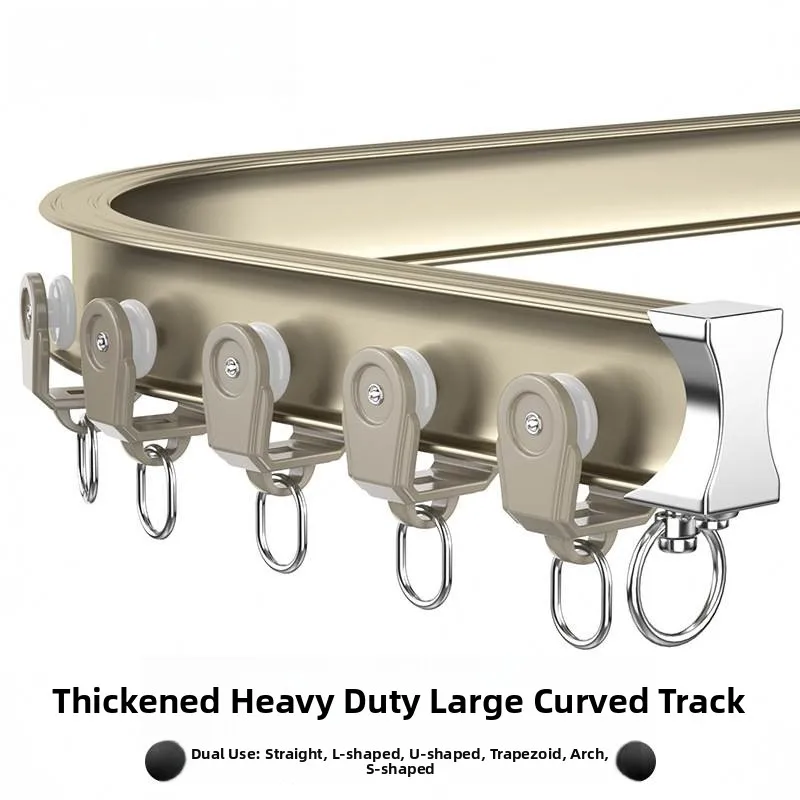 

Thiened Aluminum Alloy Curved U pe L pe Corner Balcony Curtain Tra Sliding Rail Window Treaent Accories