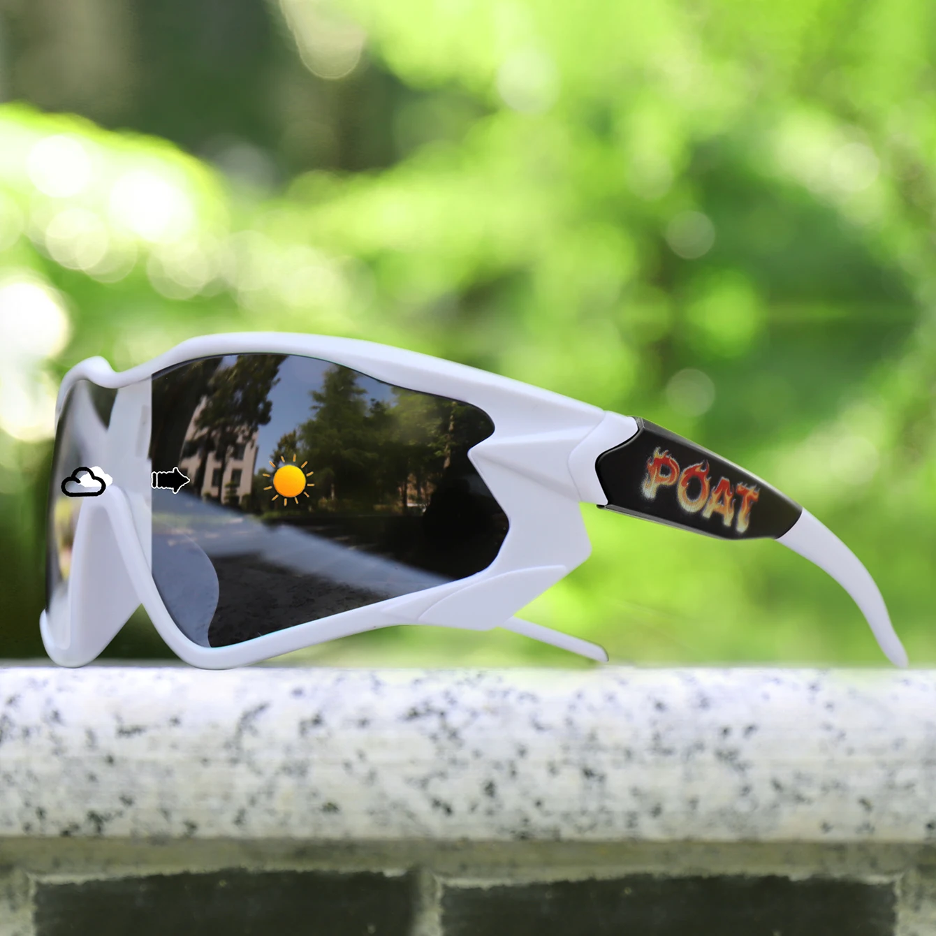 Männer Frauen Photochrome Motorrad Brille Outdoor Sport Großen Rahmen Winddicht Radfahren Laufen Wandern Brille – Detail 17