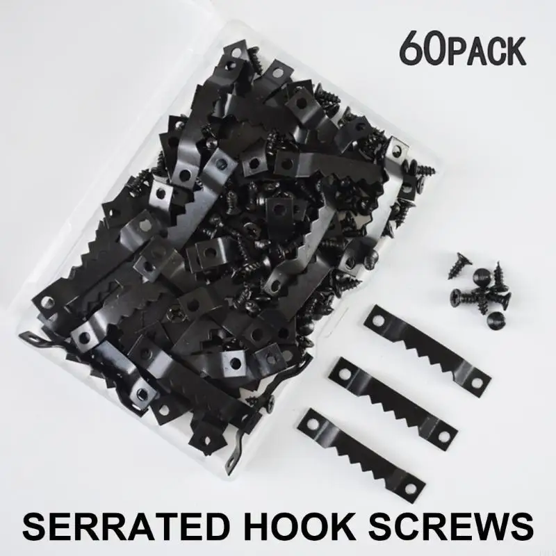 2025 New 60Pcs Metal Picture Hangers with Screws Picture Hang Solution for Hanging Frames Paintings Clock Artwork