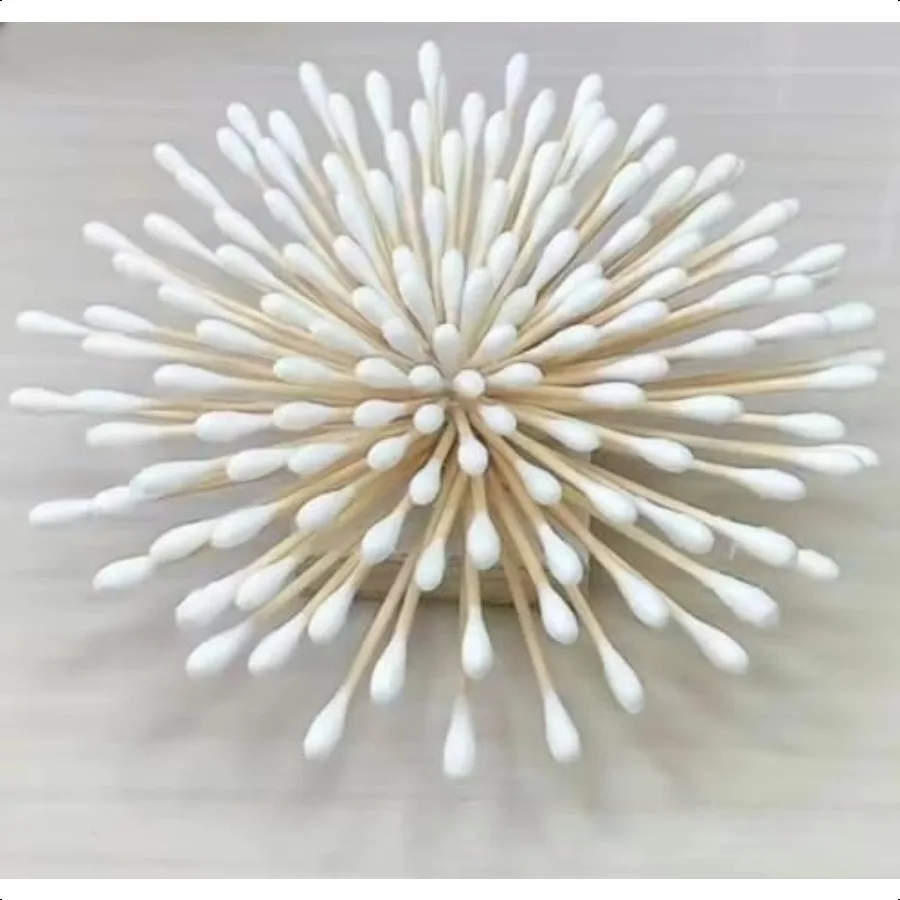 Tamponi di cotone a doppia spirale con bastoncini di legno naturale da 800 pezzi con manico robusto multiuso