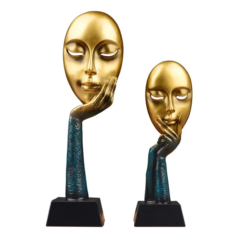 Wine Cabinet Decorative Figurines Modern Home Decoration Creative Living Room Thinker Mask Nordic Home Art Decoration Christmas