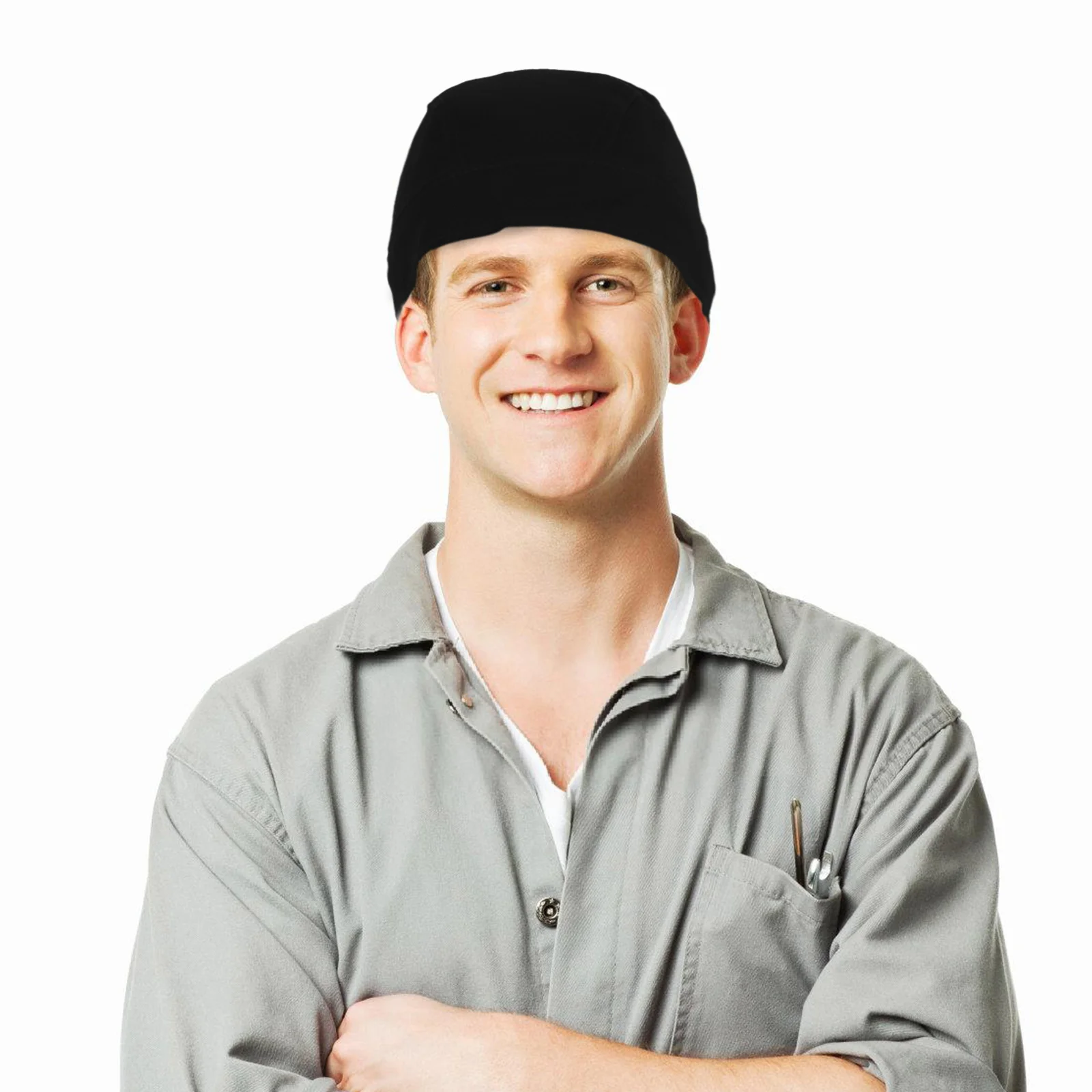 

Harvester Hat Black Skull Cap Sweat Protection Dust Proof Adjustable Size Work B Safety Gear Welders Cap Construction Hat
