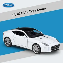 WELLY 1:36 JAGUAR F-Type Coupe Diecast Alloy Metal Luxury Car Model Pull Back Car For Children Toys With Collection