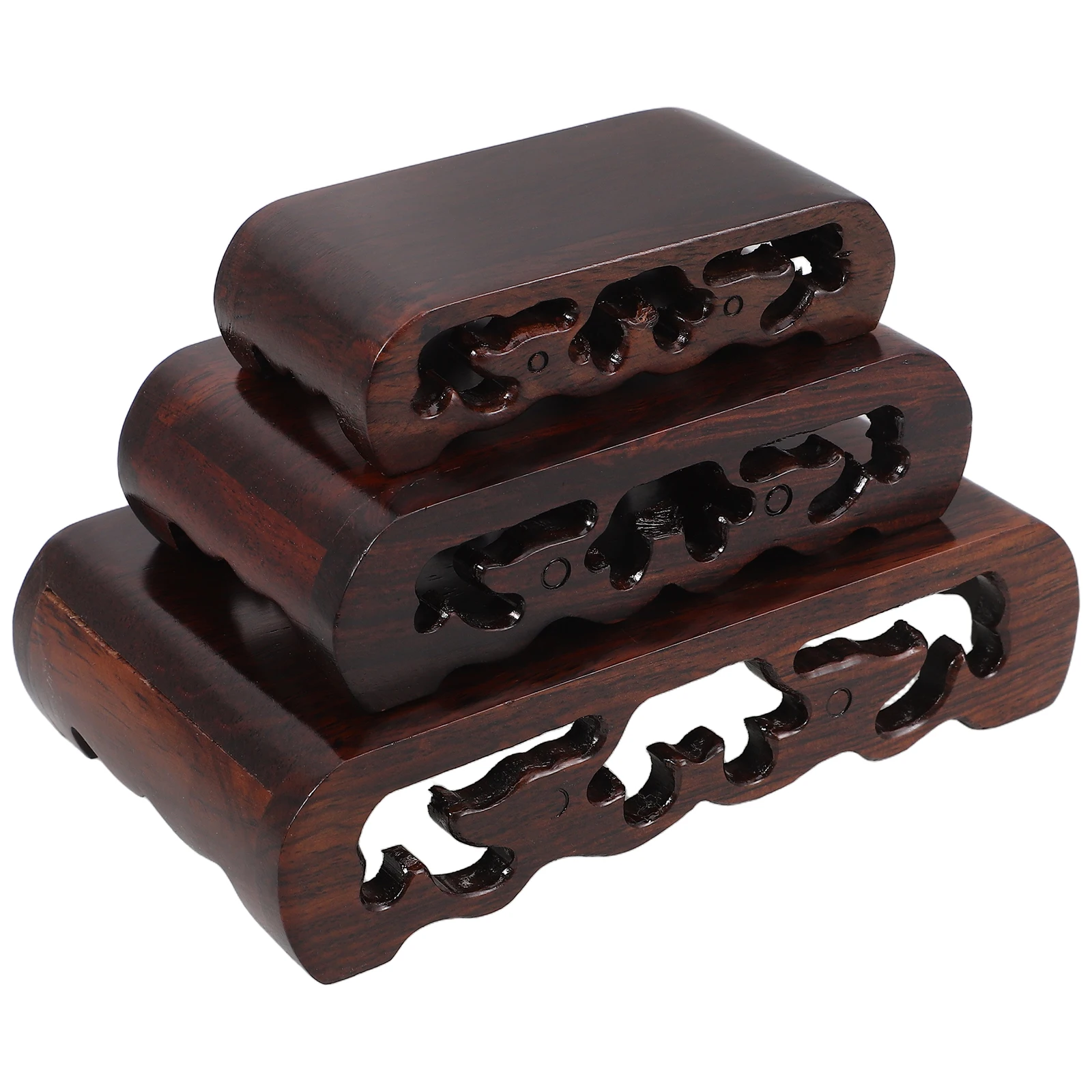 

1 set 1 Set Chinese Wood Scroll Rectangular Carved Display Pedestal Sturdy Wooden Vase Flower Pot Buddha Statue Stand For Plant