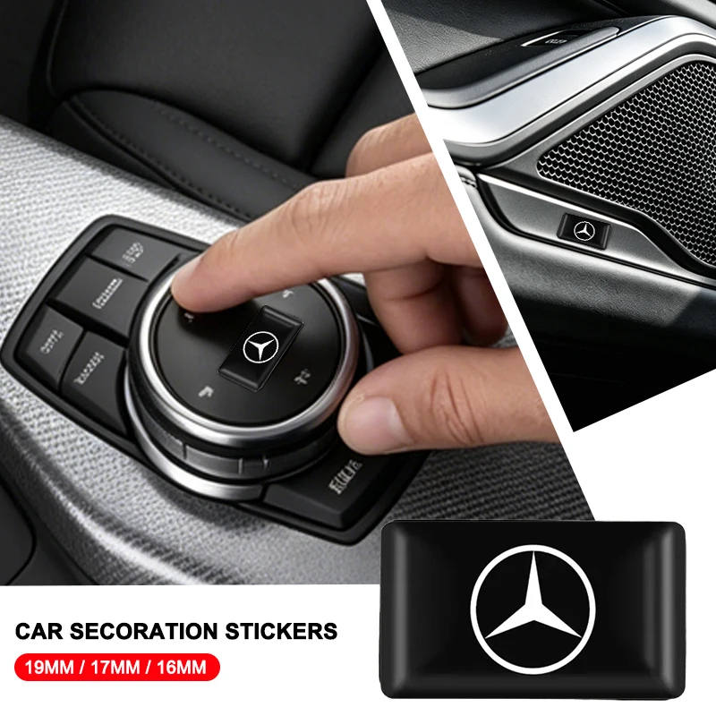 4pcs Lables Car Steering Wheel Sticker Hub Caps Center Decals For Mercedes Benz AMG W206 W204 W205 W212 W213 W221 W222 W240W211 view 3