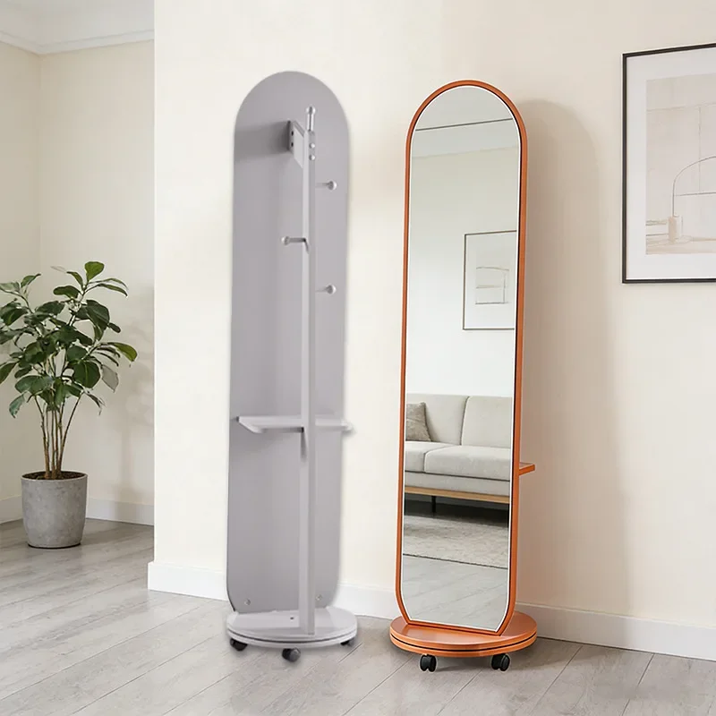 Movable arched full-body mirror 326 clothing store bedroom dressing with coat rack integrated hanger fitting mirror