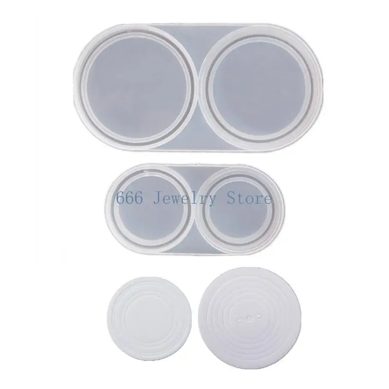 F2TD Handmade Coin Capsules Resin Mold with Foam Gasket Coin Storage Box Epoxy Casting Mould Coin Collection Craft Tools