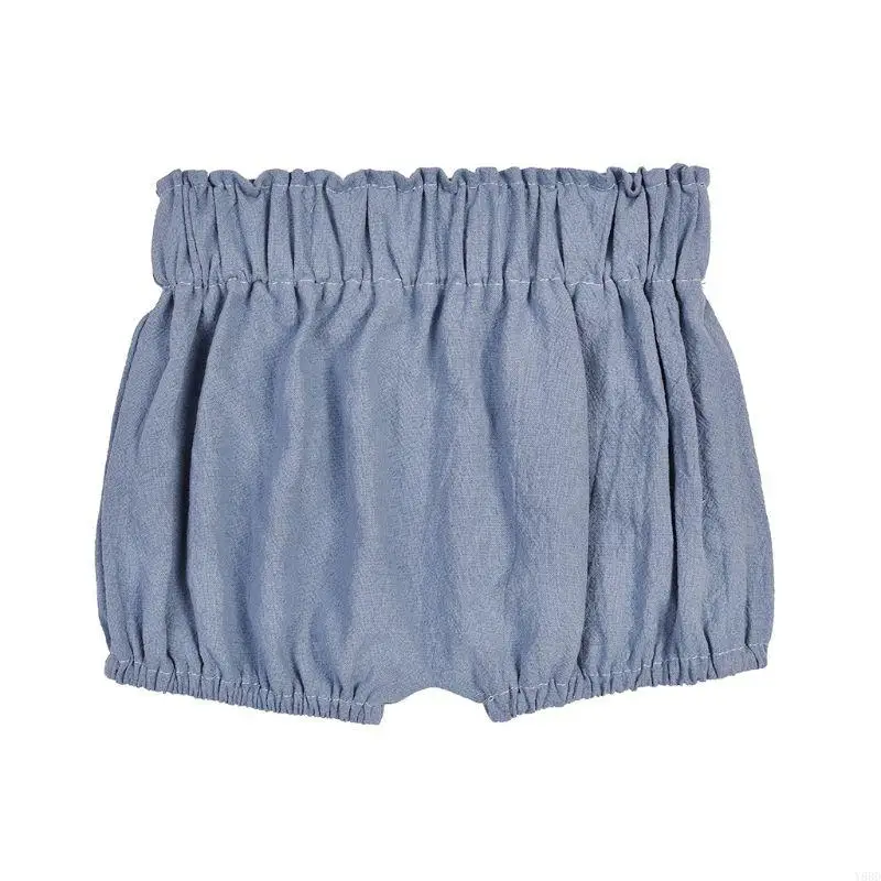 Y88D Summer Baby Boys Girls Shorts Bloomers with 5 Colours with Elastic WaistbandEasy Dressing Blue Gray Pink Turmeric - view 5