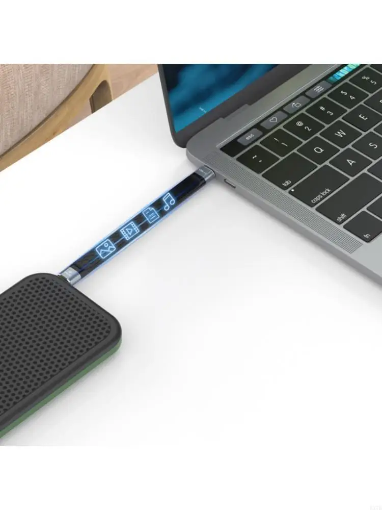 USB4 Cable Flat 5.9Inch Short 40G Data Transfer 240W Power Delivery for Phone Pad External Disk Connection