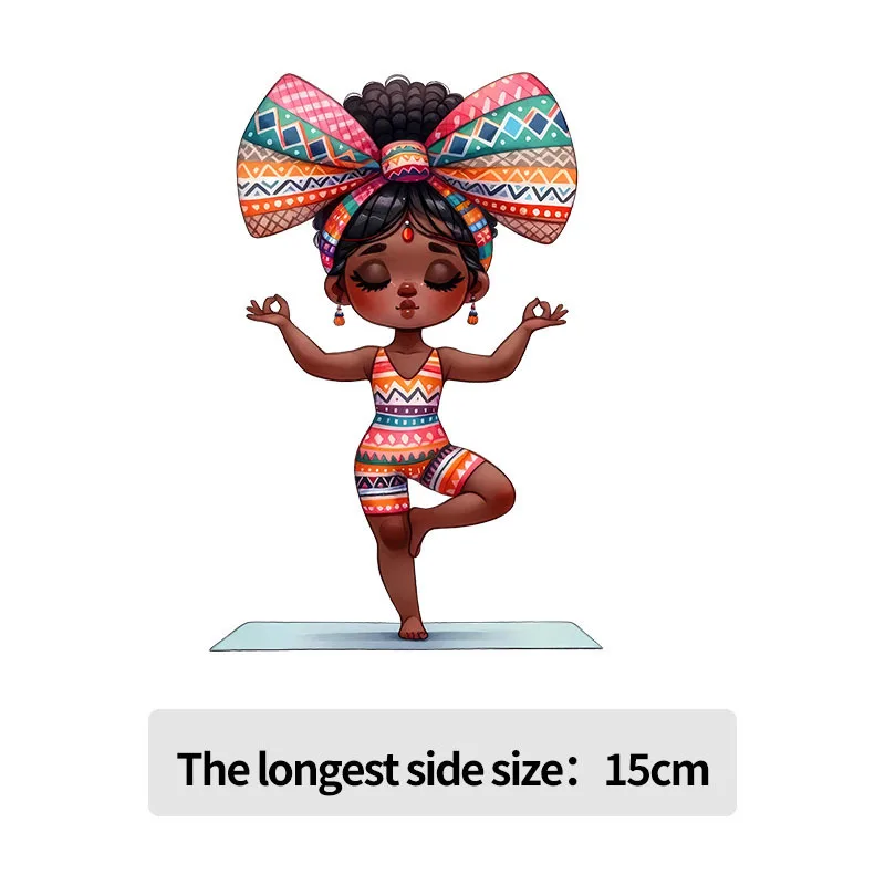 15cm Cute Girl Heat Transfer T-shirt Sweatshirt DIY Decorative Printed Stickers Washable Iron On Children\'s Clothing Stickers
