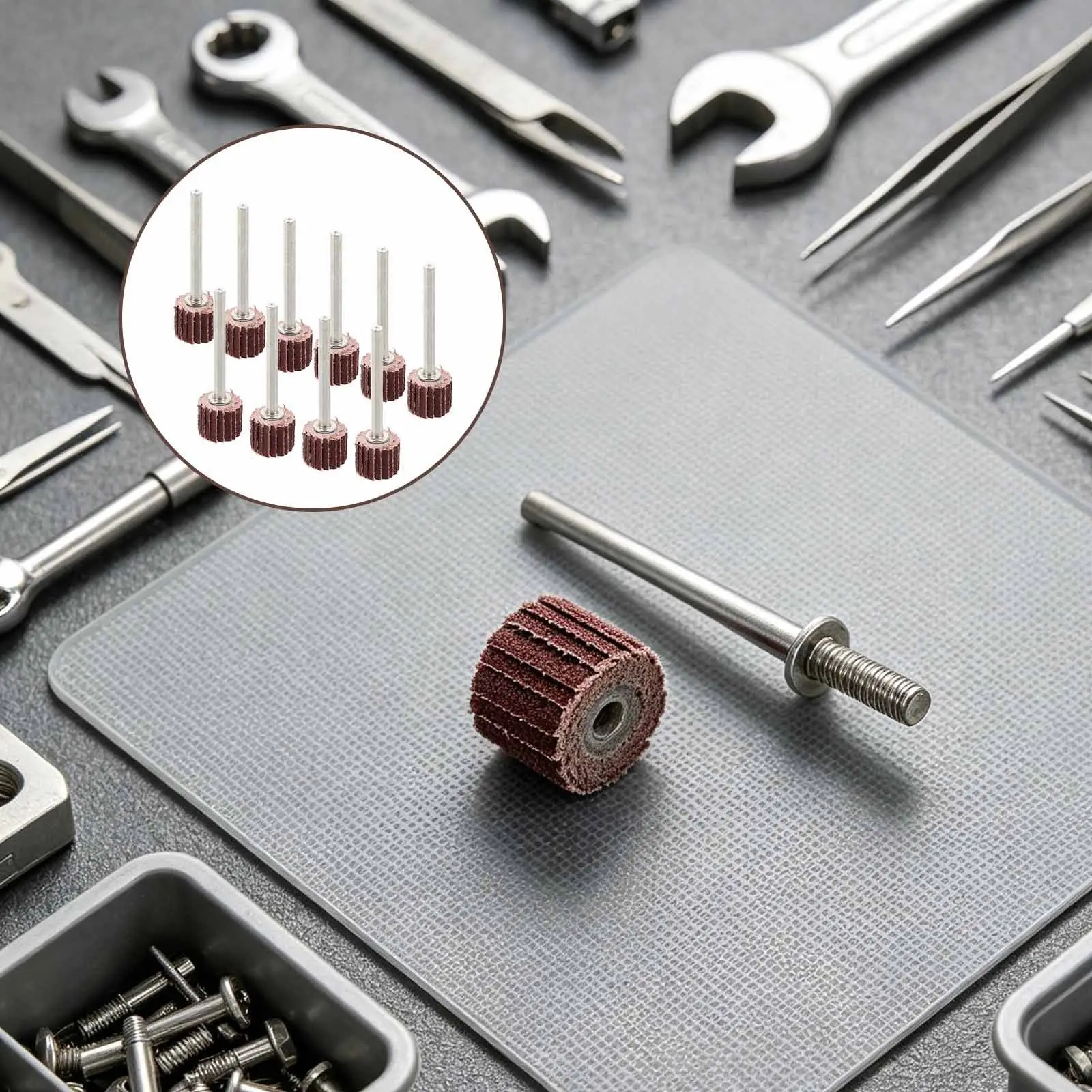 10 Pcs Louver Grinding Wheel Abrasive Wheels for Electric Grinder Flap Sander Accessory Brown Heads Drill Attachment Sanding