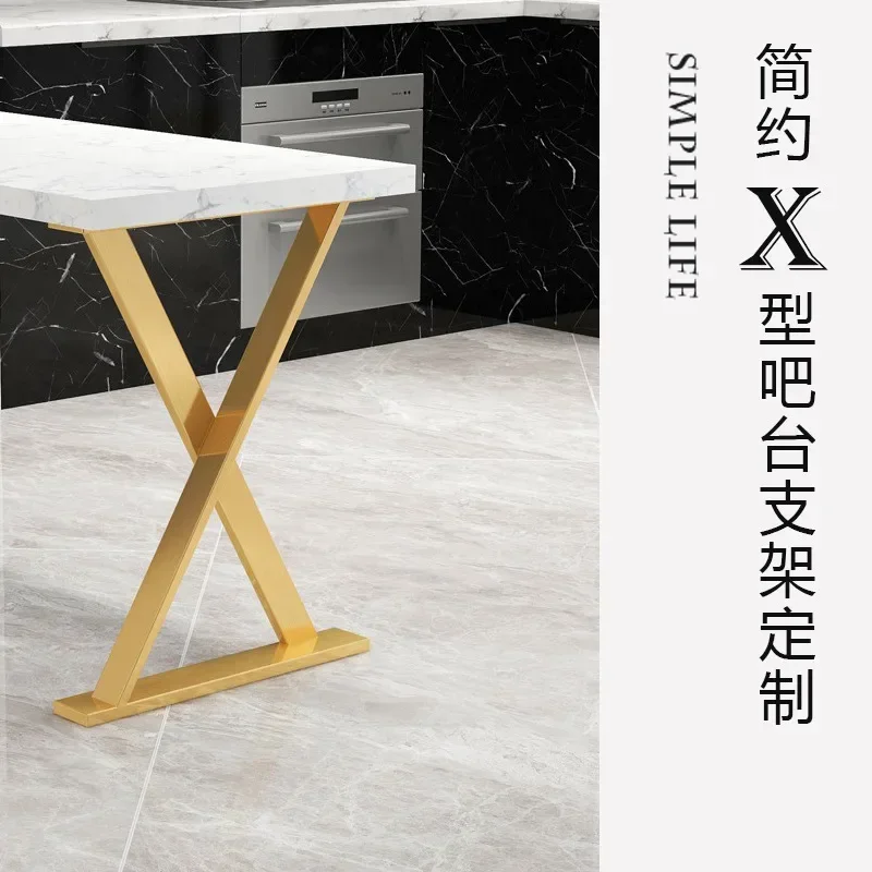 Light luxury desk dining foot wrought iron stainless steel bar bracket