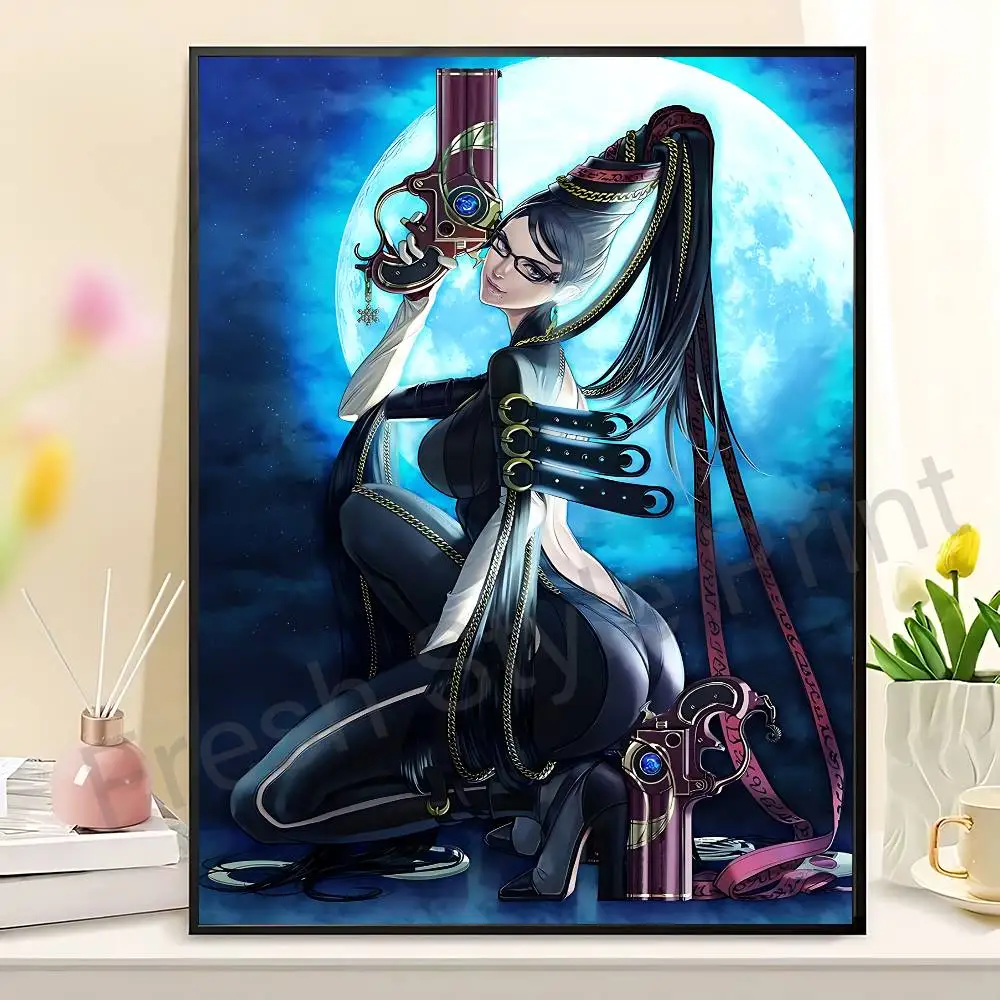 Cool B-Bayonettas-S Poster HD Art Sticky Wall Waterproof Home Living Room Bedroom Bar Aesthetic Decoration