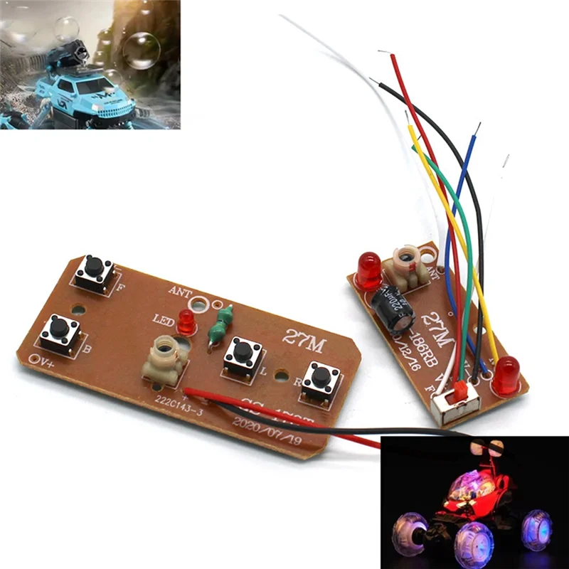 B92B-4CH RC Telecomando 27Mhz Circuito PCB Trasmettitore e Scheda Ricevitore Con Antenna Sistema Radio Per Auto