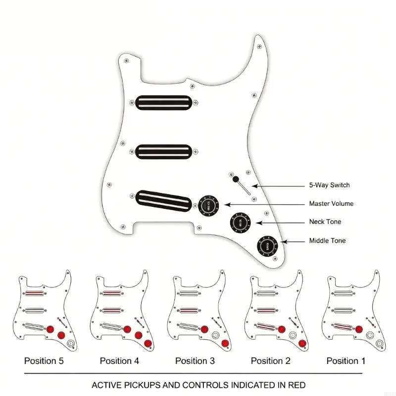 11 Löcher Gitarren-Tonabnehmer, kratzfeste Platte, schützende, vorverkabelte, geladene Schlagbrett-Set, Ersatzteile für 69HD – Detail 10