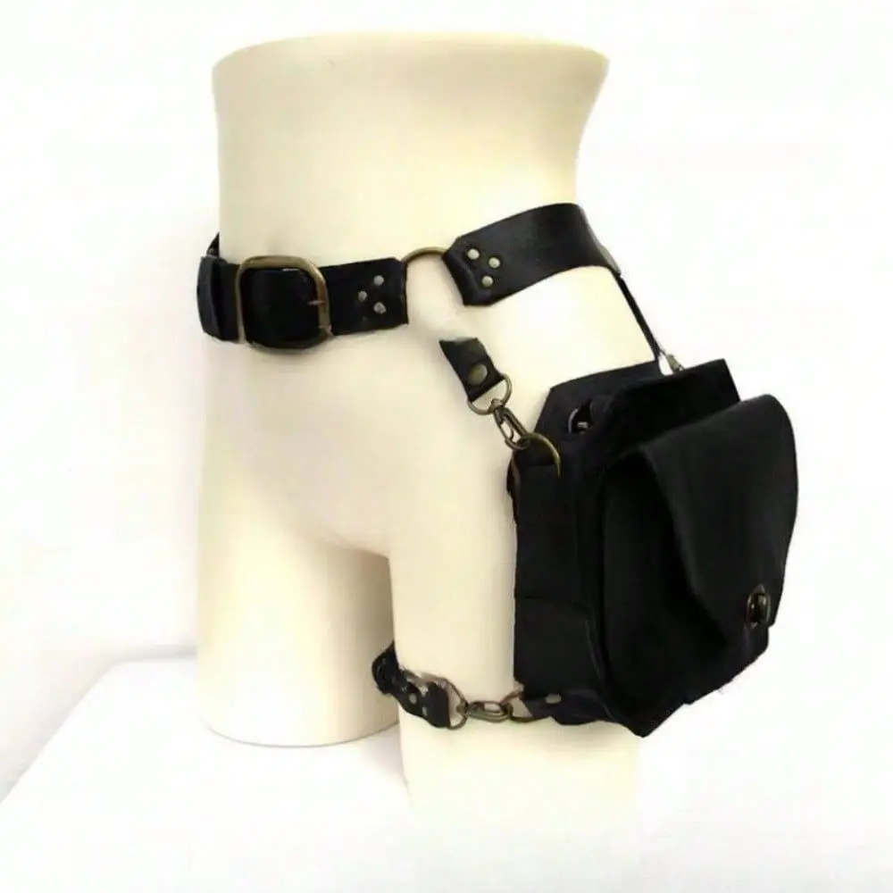 

Small Square Womens Crossbody Bag, Thigh And Waist Motorcycle Style, Side Medieval Knight Personality.