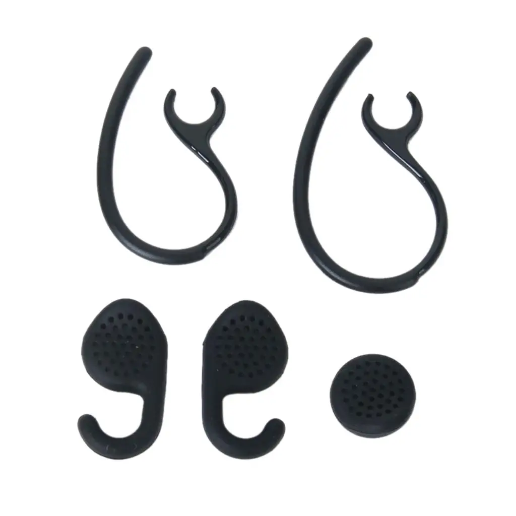 Black Gel Ear bud earbuds tips and loop earhooks for / 2 Headset