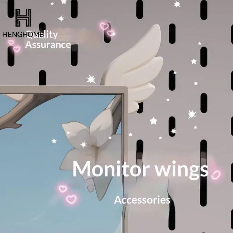 1 paire d'ornements décoratifs mignons imprimés en 3D, ailes pour salle d'e-sport, ornements décoratifs pour moniteur, cadeaux créatifs pour amis