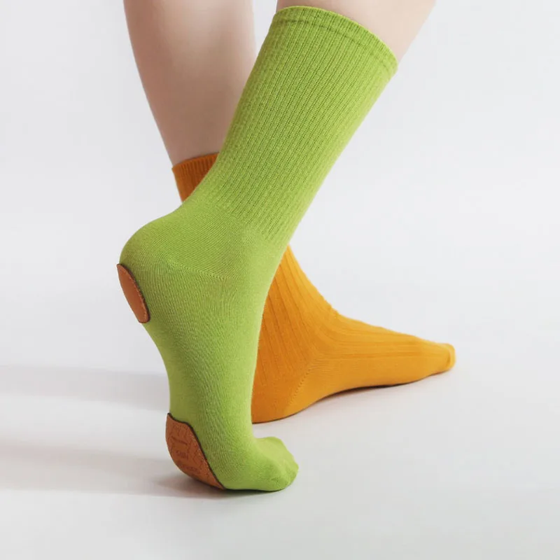 Meias de dança profissional algodão mid-tube inferior moderna meia de dança antiderrapante silicone indoor fitness meias chão dança esporte