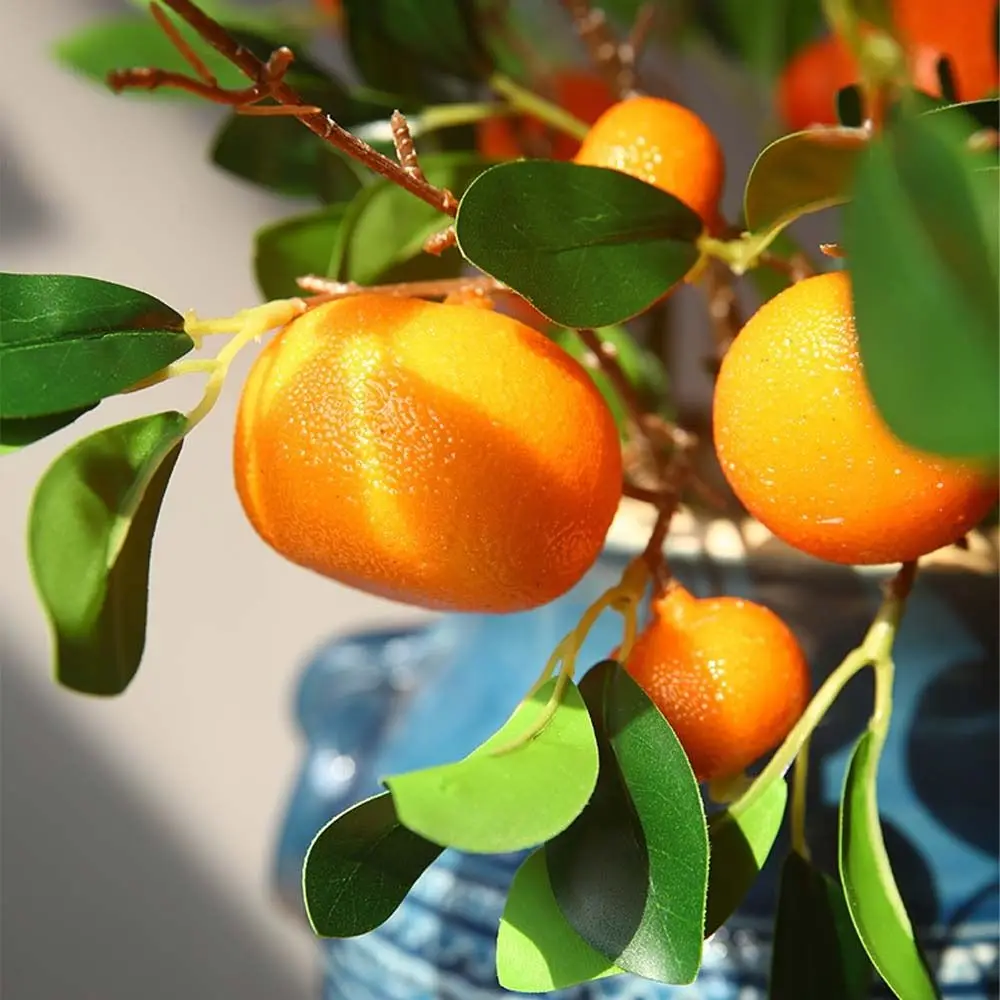 87cm Artificial Kumquat Autumn Fruit Plastic Realistic Simulation Orange Branches Elegant Handmade Fake Fruits Scene Layout