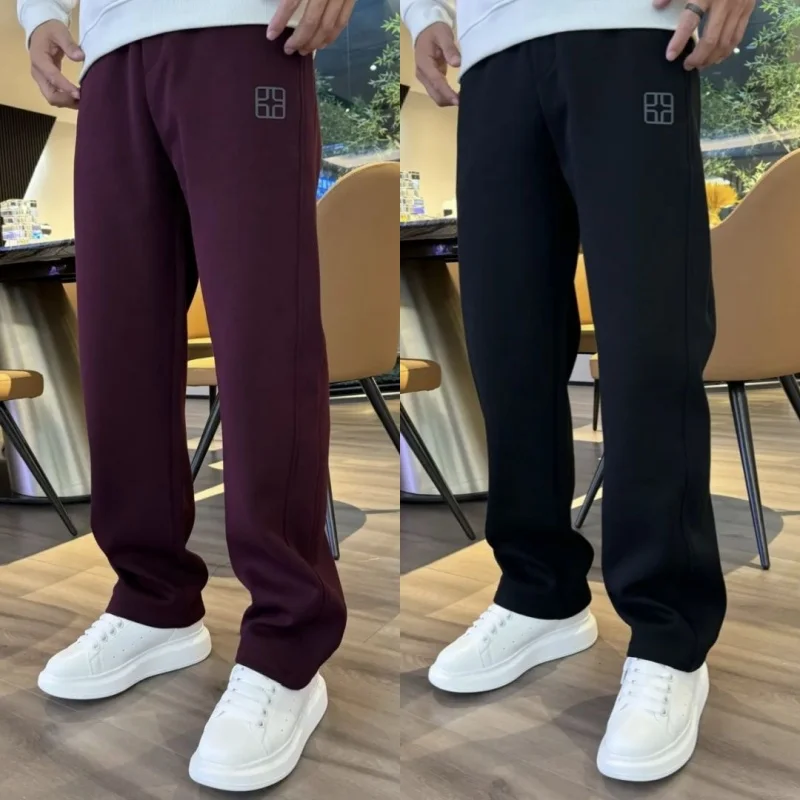 

Свободные брюки с прямыми штанинами на подкладке, повседневные брюки, мужские осенне-зимние брюки-карго, молодежная модная зимняя одежда