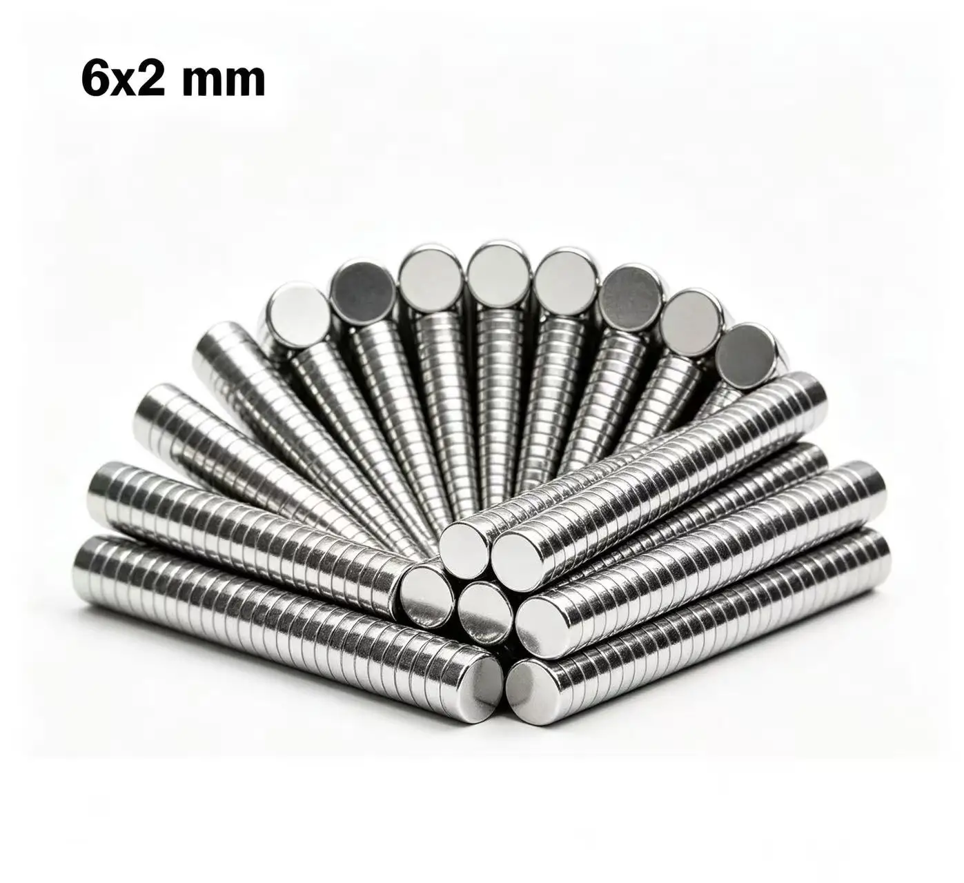 100 Piece 6x2mm Strong Round Magnets for Fridge, DIY, Building, Scientific, Craft, Education