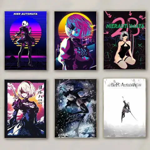 1 st Japan Nier Automaten 2b Anime Game Poster Print Voor Slaapkamer Woonkamer Home Decor Schilderen Wall Art HD Foto Muurschildering