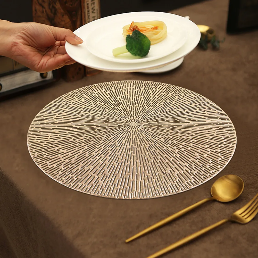 6Pcs 15Inch Dining Placemats Non Skid Heat Insulation Table Mat Waterproof Wipe Clean For Weeding Party Kitchen Table Protection
