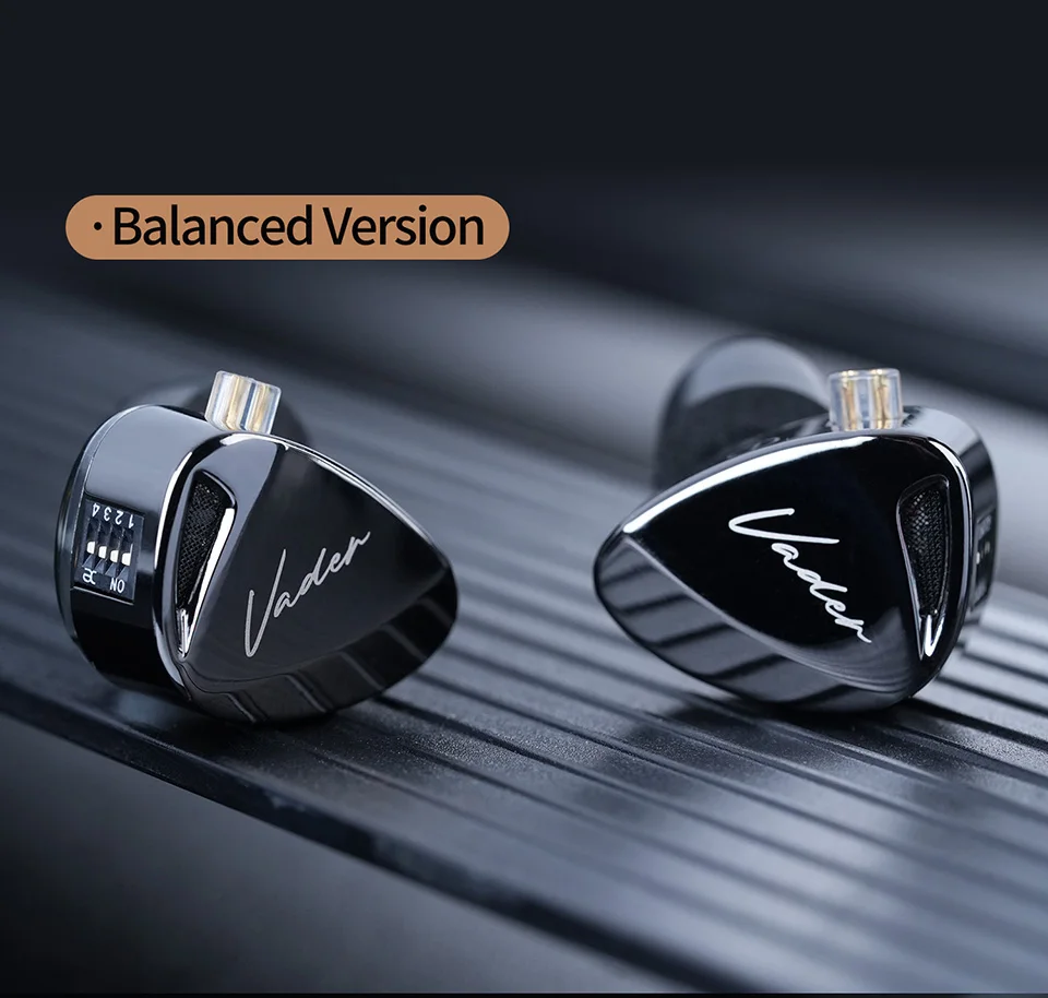 KZ Vader 3 Dynamic Driver IEM In-Ear Monitor Triple 8mm DD Crossover 4-Level Tuning Switch 0.75mm 2-Pin Cable 3.5mm HiFi