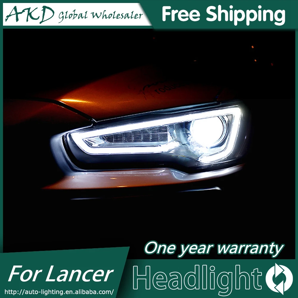 Car For Mitsubishi Lancer EX 2008-2016 Headlights DRL Hella LED Bi Xenon Bulb Fog Lights Car Accessory Lancer Head Lamp