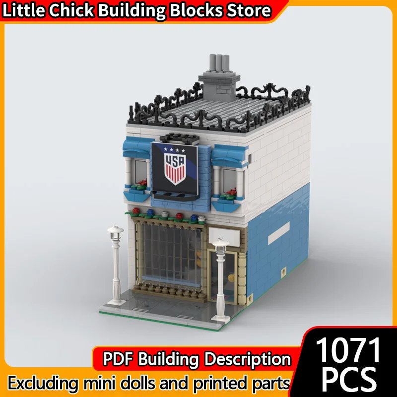

City Street View Model MOC Building Bricks USWNT Independent Museum Modular Technology Children Holiday Gifts Assemble Toys Suit