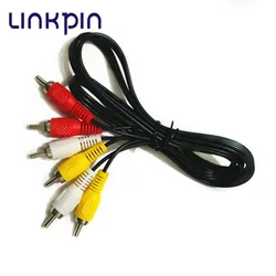 1M Composite Audio Video AV Cable Cord Male To Plug Connect TV DVD Cameras 3CRA TV Set Top Box Cable