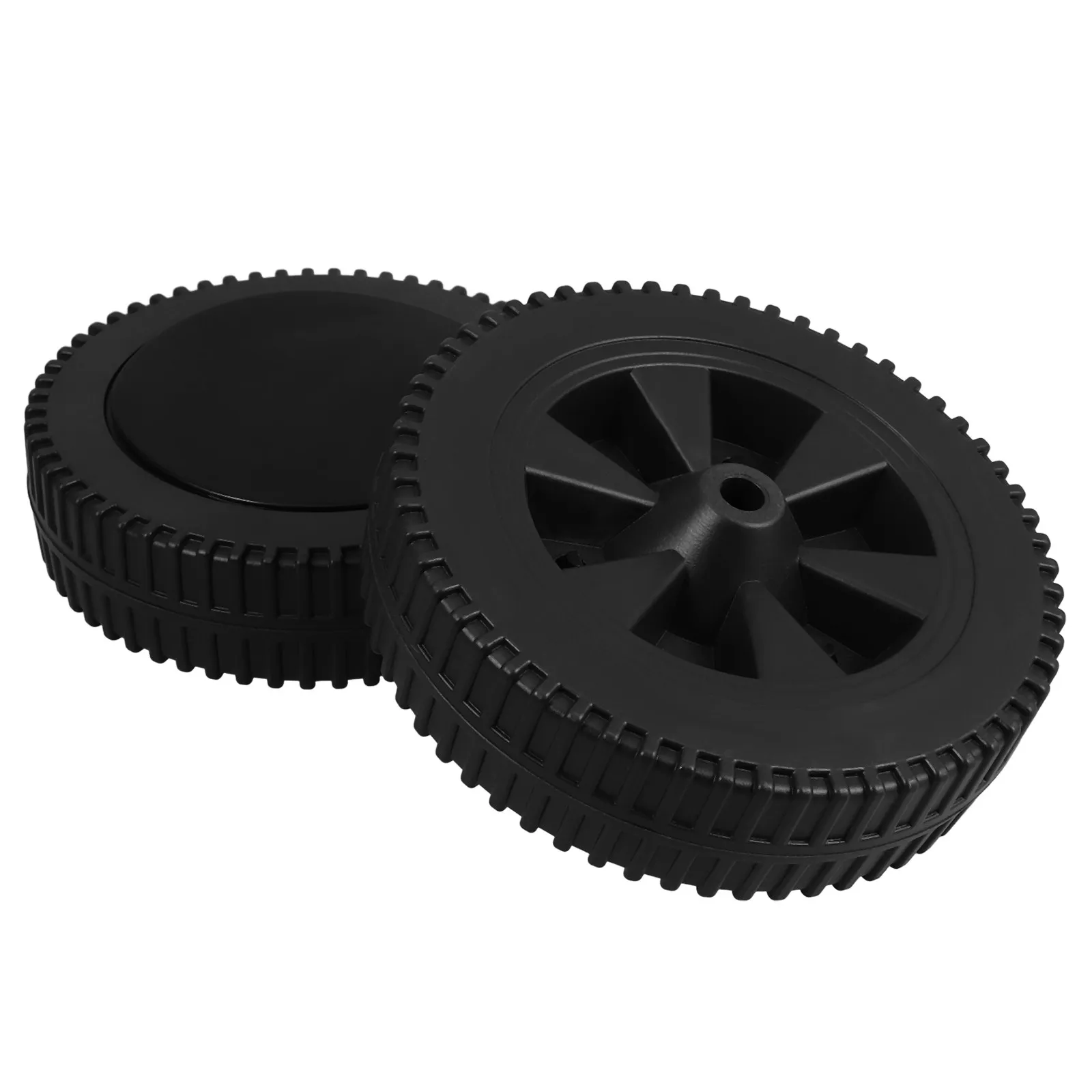 2Pcs Directional Caster Wheels 7 Inch Plastic Grill Wheels Easy Assembly Heavy Duty Replacement for Bbq Grill Cart Trolley Parts