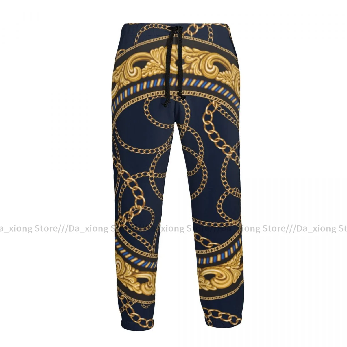 

Man Casual Pants Gold Chains Baroque Fantasy Scrolls Casual Trousers Sport Jogging Tracksuits Sweatpants Male Pants