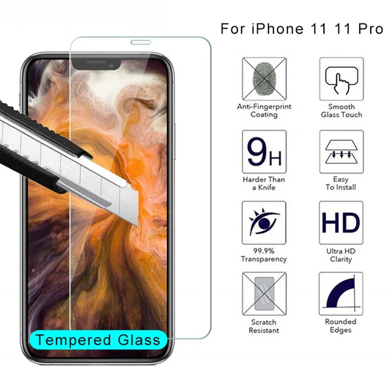 9H Hd Gehard Glas Voor Iphone X Xs Max Xr 6 6S 7 8 Plus 5S 10 screen Protector Beschermende Glas Op Iphone 7 8 6 Plus X 5 Glas