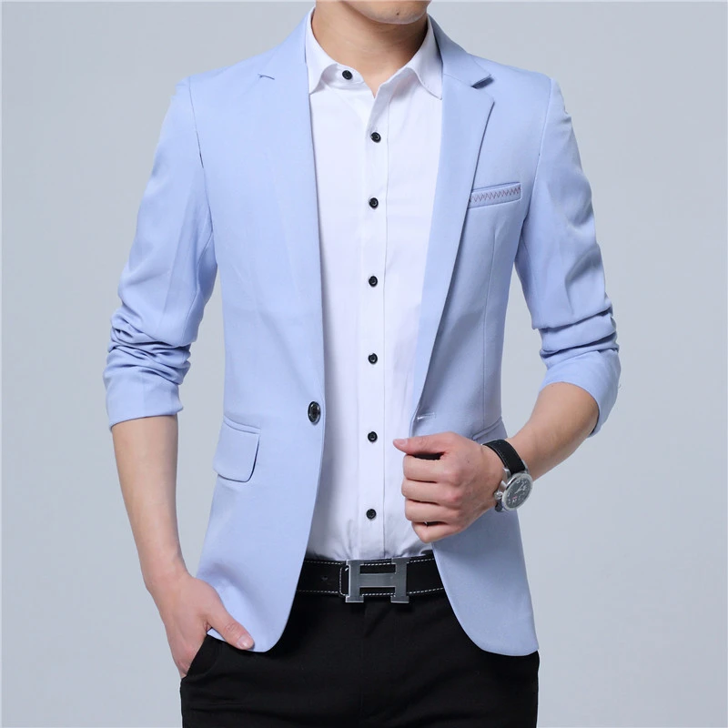 2024 New Spring and Autumn thin Casual Men Blazer Cotton Slim England Suit Blaser Masculino Male Jacket Blazer Men Size L-5XL