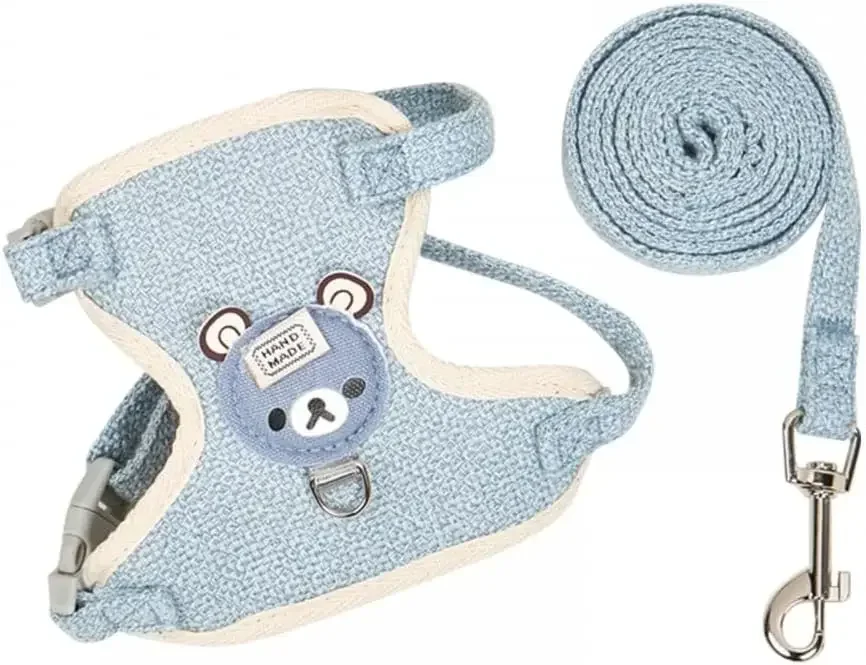 Cute Rabbit Harness and Leash Set, Bunny Pet Accessories, Vest Harness, Leashes for Outdoor Walking Small Pets Supplies