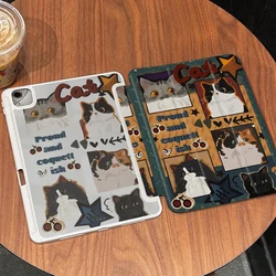 Pencil Slot Funda Case for IPad 5th 6th 9.7 IPad 10th Gen Air 5th 4th 10.9 Pro 11 2nd 3rd 4th IPad 10.2 7th 9th 8th Proud Cat