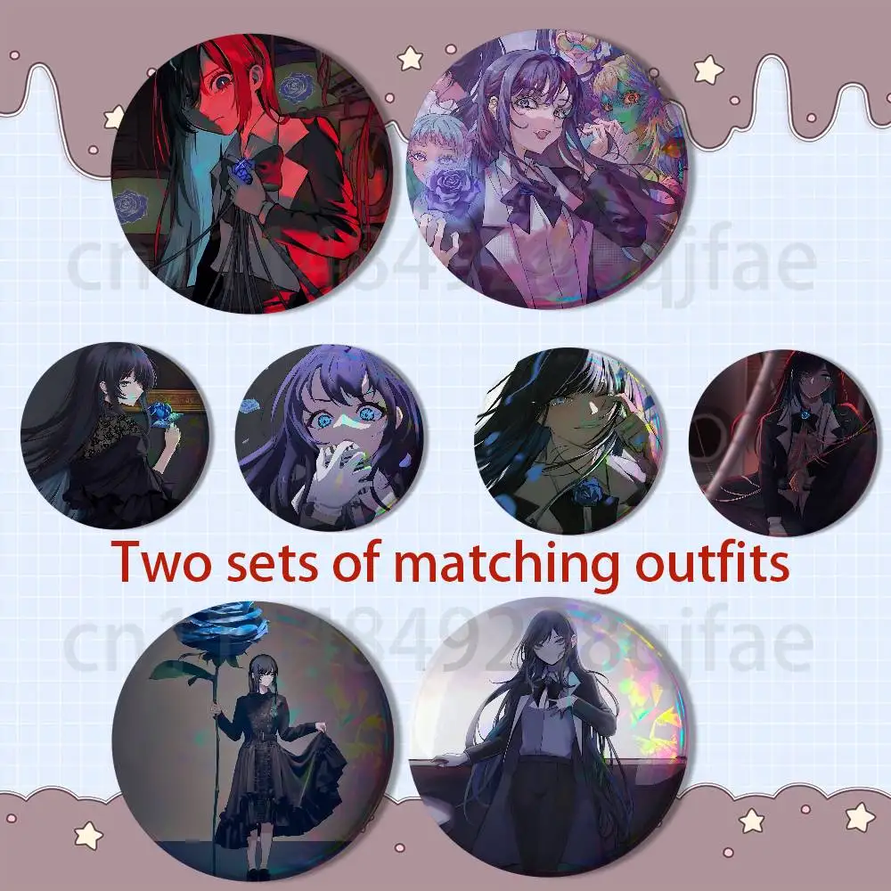 Latest pictures ado 2 piece set Badges On Backpack Jacket Cartoon Round Brooches Acrylic Button Pins Collection Gifts
