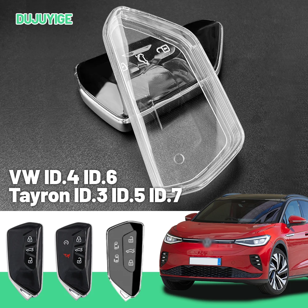 

Прозрачный чехол для автомобильных ключей из TPU для VW ID.4, ID.6, Tayron, ID.3, ID.5, ID.7, ID. Защитный чехол для ключа-брелока, автомобильные аксессуары