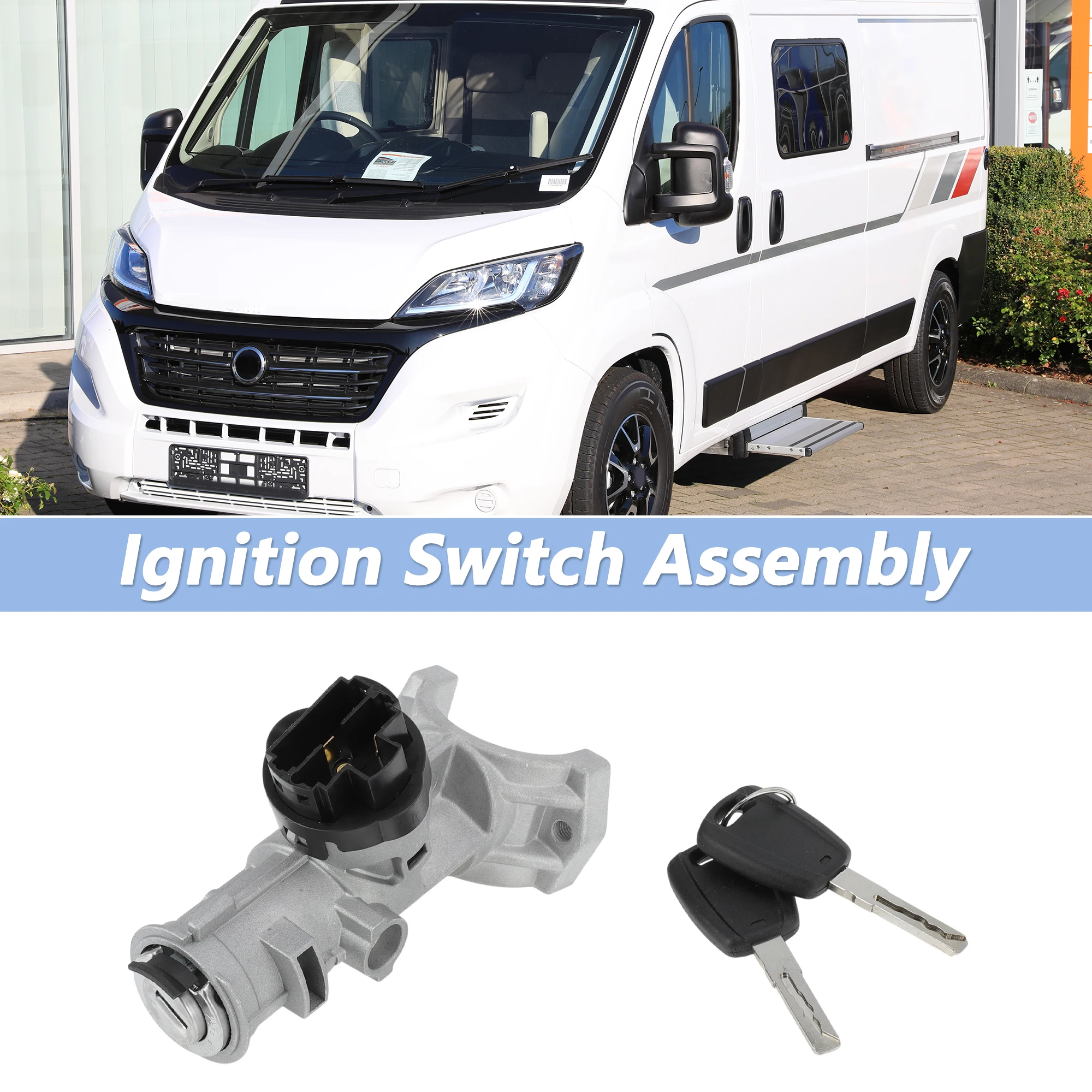 

UXCELL No.1348421080 Ignition Lock Cylinder with 2 Keys for Fiat Ducato 2006-2017 Set