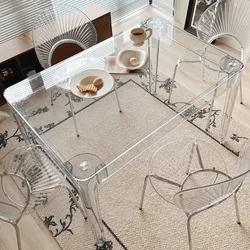 Nordic Glass Dining Table Morden Reception Kitchen Dining Table Wall Restaurant Center Stoliki Kawowe Home Furniture