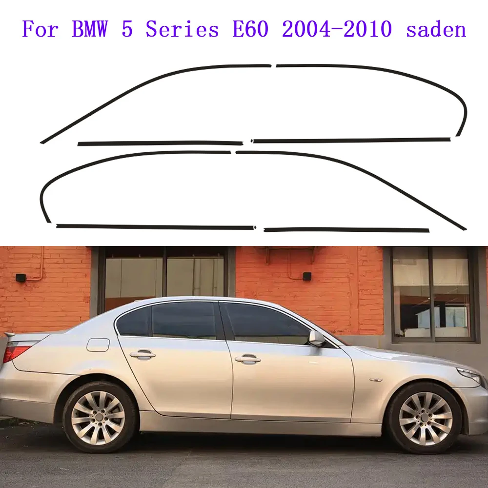 Suitable for BMW 5 Series E60 2004-2010 Models with Chrome Plated windows, ABC Pillars, Bright Black Car stickers