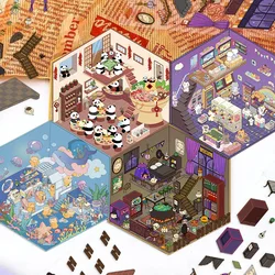 Kawaii 3D Landscaping Stickers Cartoon Miniature Scene Visual Stacking Three-dimensional Stickers Christmas Gift for Children