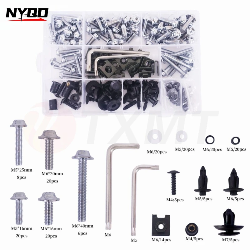 Motorcycle Stainless Steel Full Fairing Bolt Kit, Bodywork Decor Screws Fastener Set Fit For Suzuki GSX250R GSX250 GW250