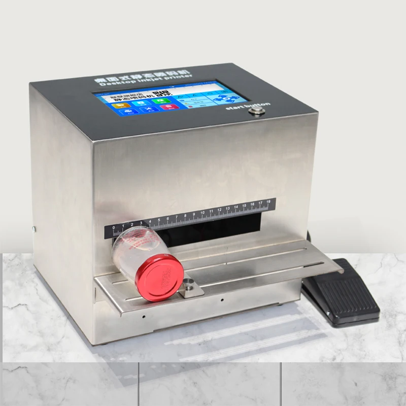 

PJT-I Durable Small Desktop Inkjet Label Printer for QR Code and Barcode Printing on Food Packaging Bags, Bottle Caps, Cartons