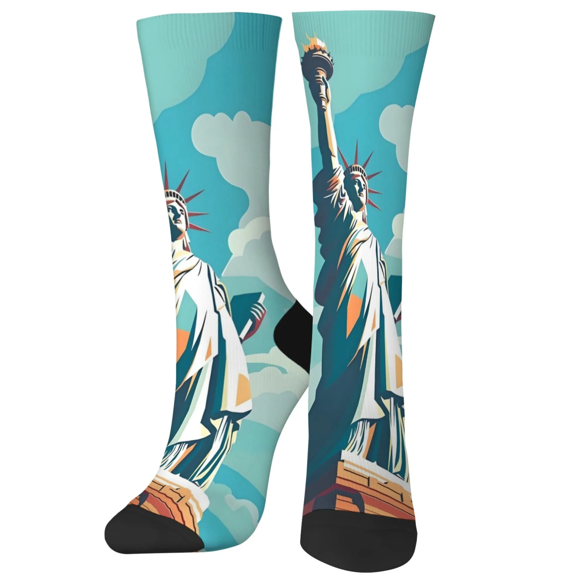 تمثال الحرية طباعة الجدة الرجال الجوارب البوب الفن نمط Harajuku الرجعية جوارب ضغط عادية الرياضة موضة الجوارب هدية