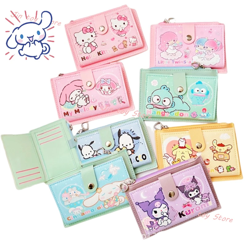 

Kawaii Sanrio Hello Kitty Kuromi Cinnamoroll My Melody Coin Purse Hangyodon Pochacco Pom Pom Purin Little Twin Star Card Holder