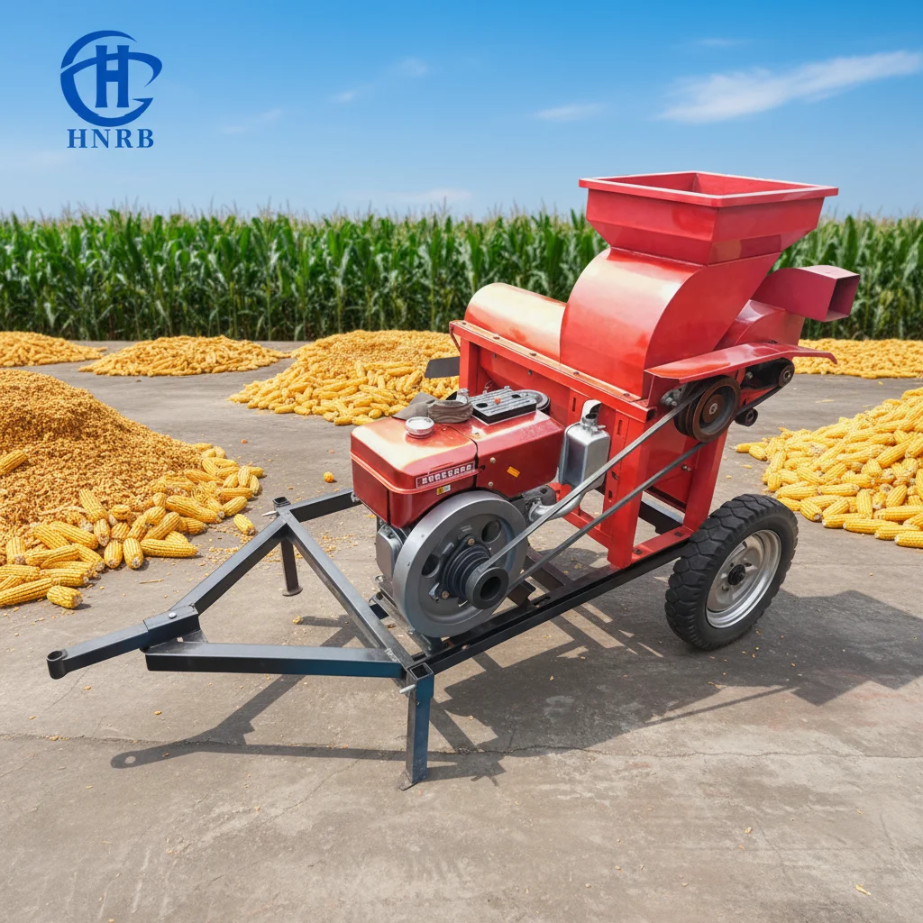 Diesel Small Corn Thresher Sheller For Home Farm Use High Productivity Mobile Grain Processor With Engine