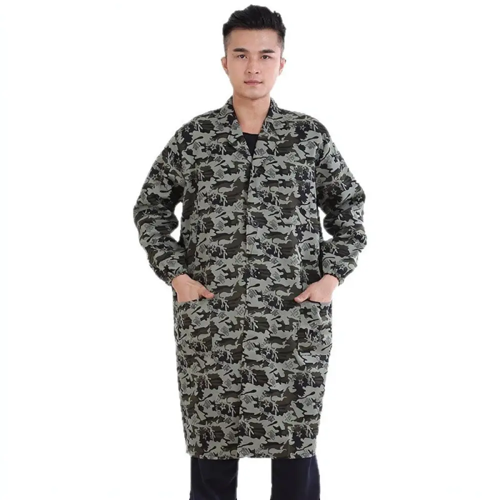 Heavy Duty Industrial Workwear Jacket Men Long Sleeve Protective Uniform Breathable Anti Stain Apparel For Logistics Warehouse